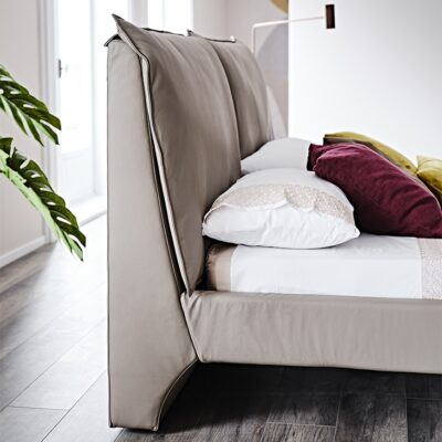 Cattelan Italia Lukas Bed, Selection of Sizes, synthetic nubuck, micro nubuck, Fabric Upholstery-69722