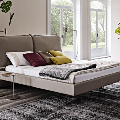 Cattelan Italia Lukas Bed, Selection of Sizes, synthetic nubuck, micro nubuck, Fabric Upholstery-0