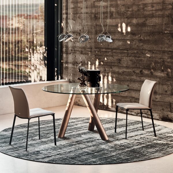 Cattelan Italia Ray Round Dining Table, clear glass-69863