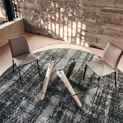 Cattelan Italia Ray Round Dining Table, clear glass-0