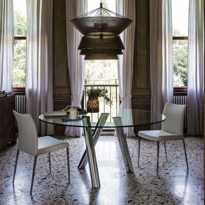 Cattelan Italia Ray Round Dining Table, clear glass-69867