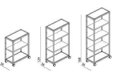 Helsinki Bookcase with Castors by Desalto-8567