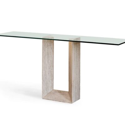 Cattelan Italia Diapason Console Table, Glass, Travertine, Marble-69019