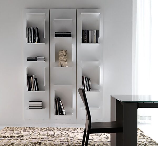 Cattelan Italia Fifty Modular wall Bookcase, lacquered embossed wood-0