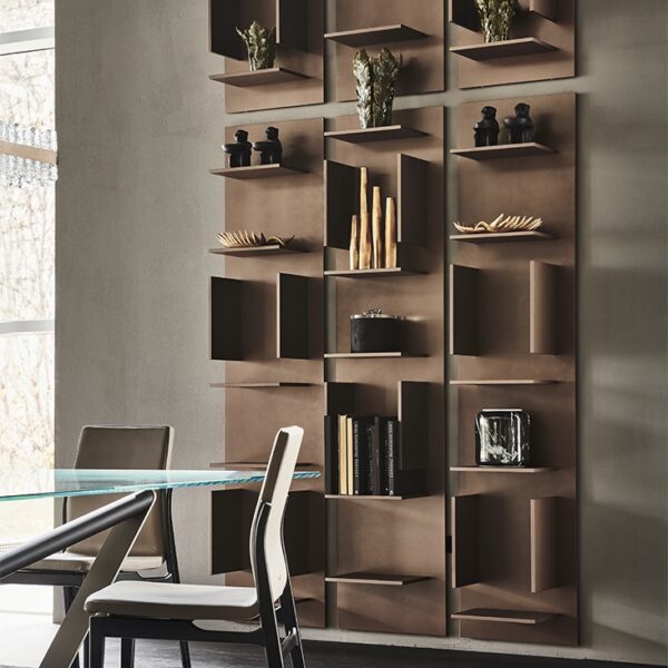 Cattelan Italia Fifty Modular wall Bookcase, lacquered embossed wood-69647