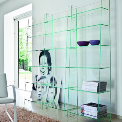 Sovet Italia Olympia Shelves Unit in Extraclear Glass