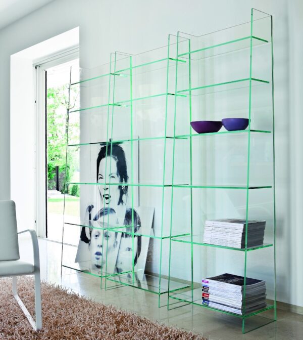 Sovet Italia Olympia Shelves Unit in Extraclear Glass