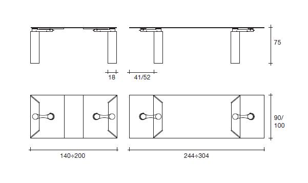 Ray Plus Extensible Table by Fiam-18085