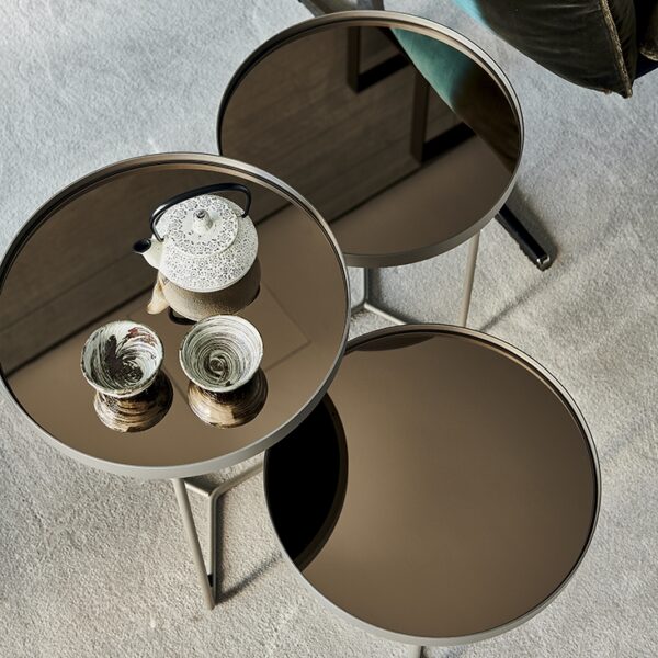 Cattelan Italia Billy Side Table, Round, Mirrored bronze glass top-68908