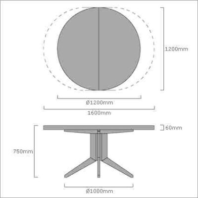 Porada Bryant Tavolo Extending Round Table-15505