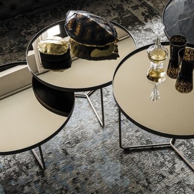 Cattelan Italia Billy Side Table, Round, Mirrored bronze glass top-68907