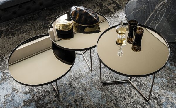 Cattelan Italia Billy Side Table, Round, Mirrored bronze glass top-68907