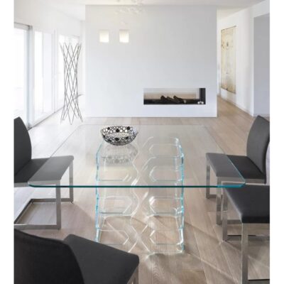 Antonello Italia Glenn Rectangular Glass Fixed Dining Table