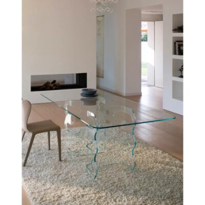 Antonello Italia Glenn Rectangular Glass Fixed Dining Table