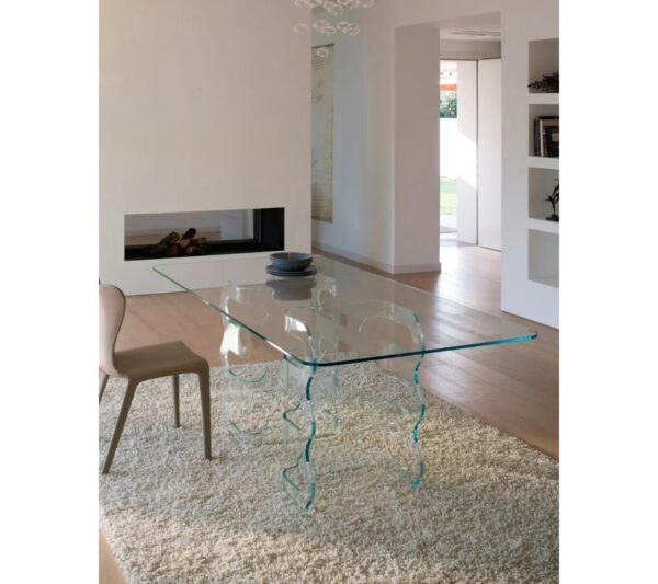 Antonello Italia Glenn Rectangular Glass Fixed Dining Table