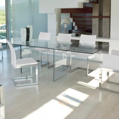 Antonello Italia Miami Glass Extendning Dining Table-0