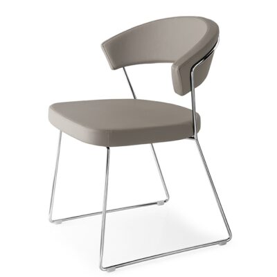 New York Leather/Skuba Sleigh Chair by Calligaris Connubia-47644