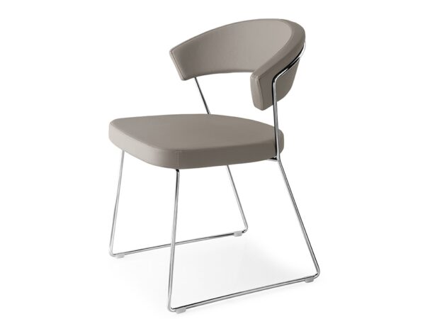 New York Leather/Skuba Sleigh Chair by Calligaris Connubia-47644