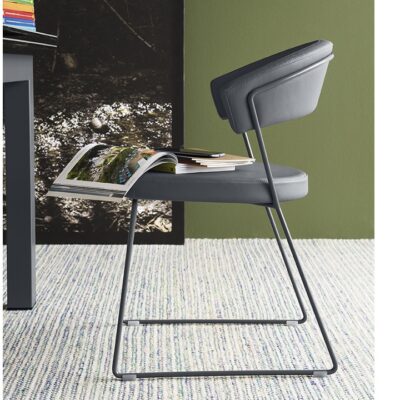 New York Leather/Skuba Sleigh Chair by Calligaris Connubia-47647