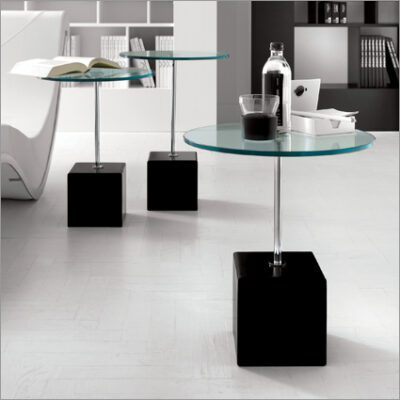 Cattelan Italia Axo Side Table, Round, Clear Glass-9779