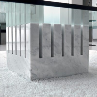 Cattelan Italia Scacco Coffee Table, Square, Rectangular, Glass, Marble-13895