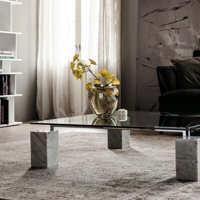 Cattelan Italia Dielle Coffee Table, Square, Rectangular, Glass, Marble-69022