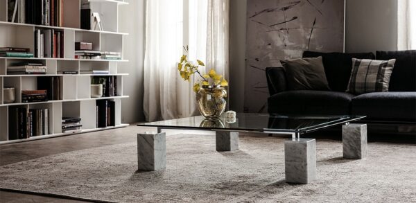 Cattelan Italia Dielle Coffee Table, Square, Rectangular, Glass, Marble-69022