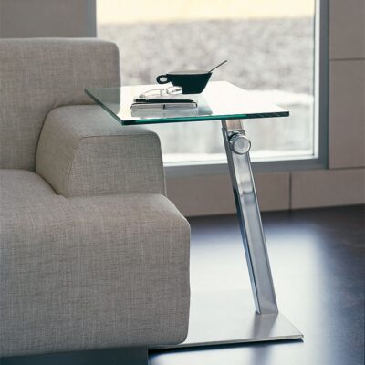 Cattelan Italia Lap Glass Side Table, rectangular, shaped-69710