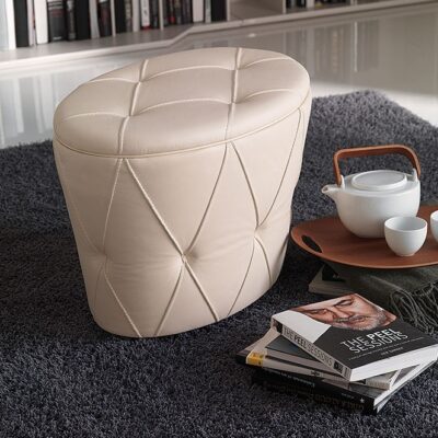 Cattelan Italia Pinko Pouf, synthetic leather, soft leather-0