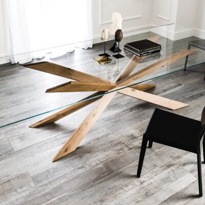 Cattelan Italia Spyder Glass Dining Table, Square, Rectangular or Round Shaped