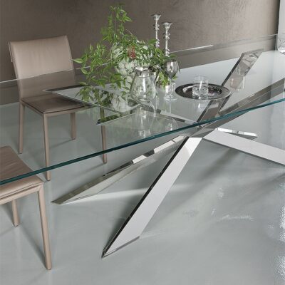 Cattelan Italia Spyder Glass Dining Table, Square, Rectangular or Round Shaped