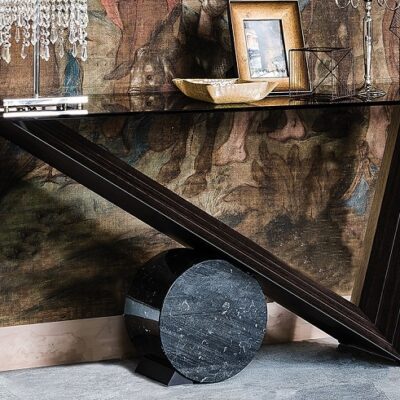 Cattelan Italia Valentino Console Table, glass, wood, stone-69992