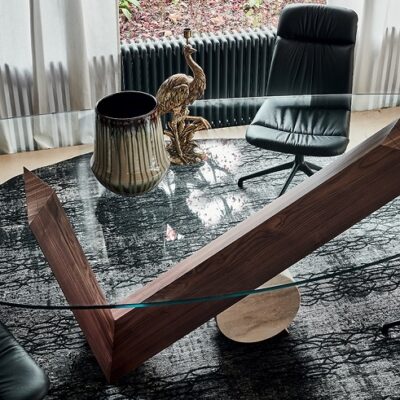 Cattelan Italia Valentino Dining Table, Rectangular, Shaped, Oval, Oblong, Glass, Wood, Stone-70026