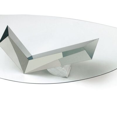 Cattelan Italia Valentinox Dining Table, RECTANGULAR, SHAPED, OVAL, OBLONG, GLASS, stainless steel, stone-70035