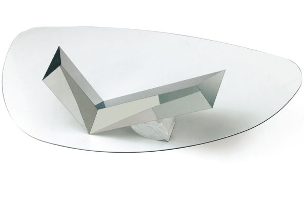 Cattelan Italia Valentinox Dining Table, RECTANGULAR, SHAPED, OVAL, OBLONG, GLASS, stainless steel, stone-70035