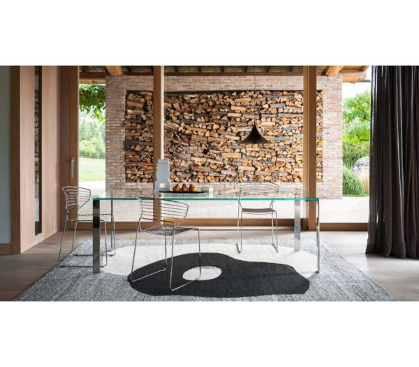 Desalto Liko Dining Table 404 in Transparent Glass Top