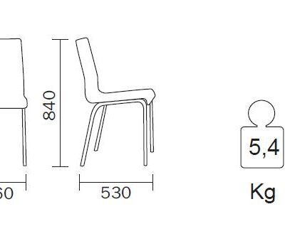 Kuadra 1151 Chair by Pedrali-12021