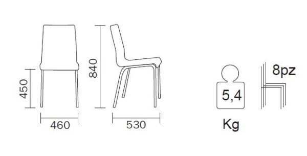 Kuadra 1151 Chair by Pedrali-12021