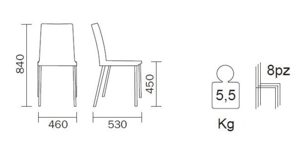 Kuadra 1270 Chair by Pedrali-12035