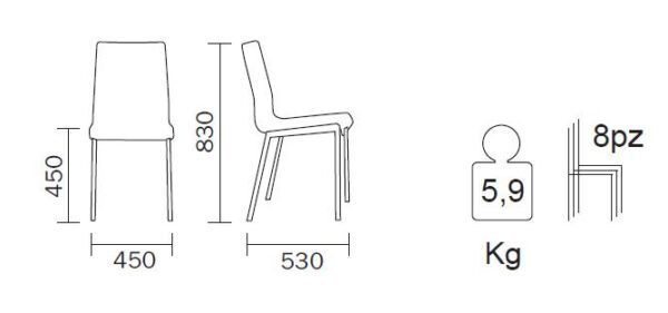 Kuadra 1321 Chair by Pedrali-12097