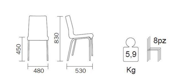 Kuadra 1331 Chair by Pedrali-12120