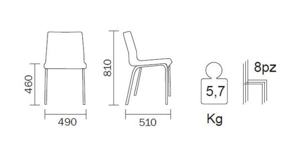 Kuadra XL 2403 Chair by Pedrali-12142