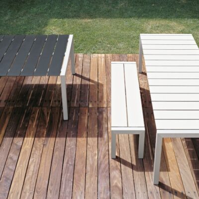 Kristalia Sushi Slatted Fixed Outdoor Table 90cm