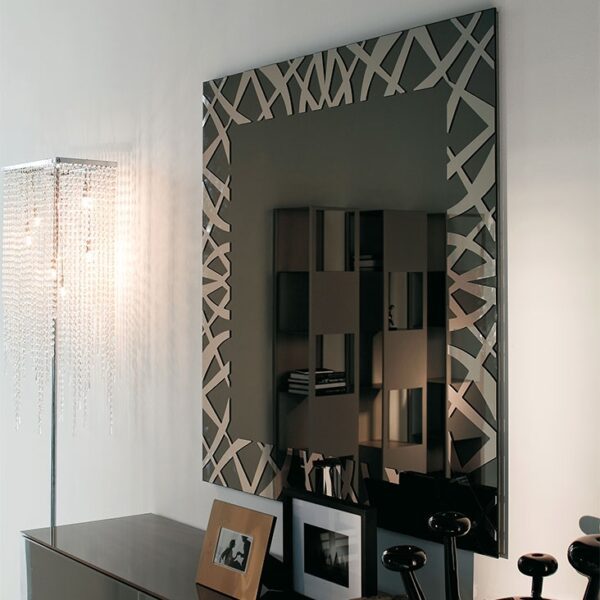 Cattelan Italia Kenya Mirror, Square, Rectangular, mirrored, smoked grey mirrored glass-0