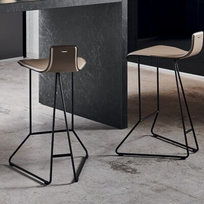 Cattelan Italia Pepe Stool, Leather Upholstery-0