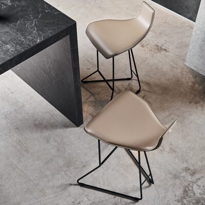 Cattelan Italia Pepe Stool, Leather Upholstery-69853