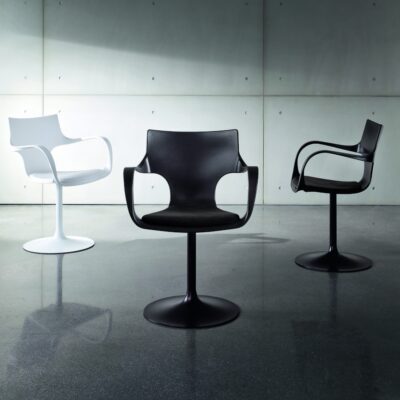 Sovet Italia Flute Girevole Swivel Chair with Arms