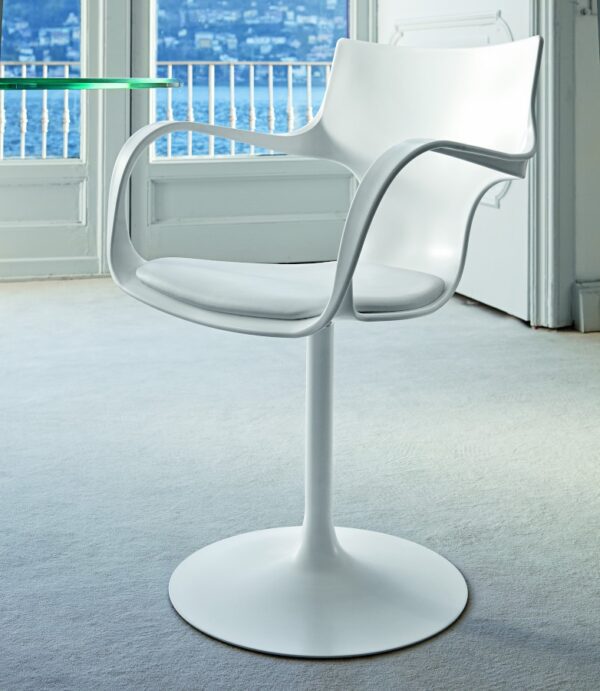 Sovet Italia Flute Girevole Swivel Chair with Arms