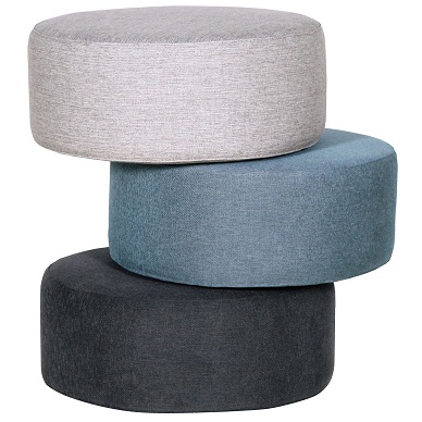 Sits Circle Footstool Upholstered in Fabric