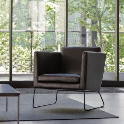 Sits Clark Armchair Upholstered in Fabric, Leather